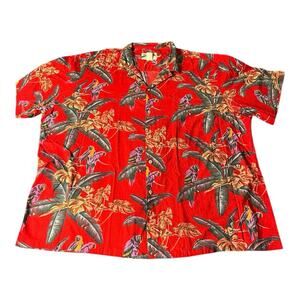 Vintage Paradise Found Magnum PI Hawaiian Shirt 3XL‎ Purple Parrots Vacation
